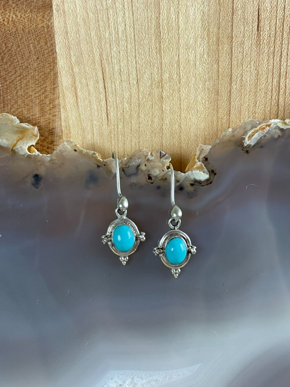 Vintage Sterling & Turquoise Drop Earrings